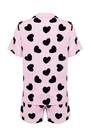 Trendyol - Pink Heart Viscose Woven Pajamas Set