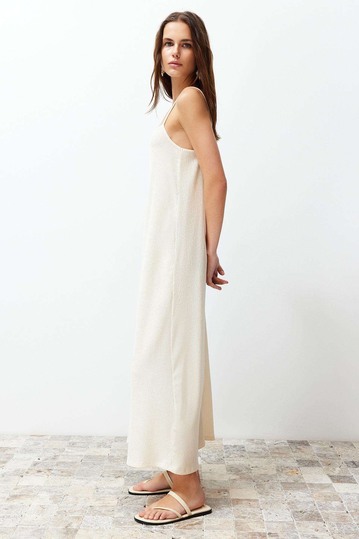Beige Knitted Midi Dress, , large image number 1