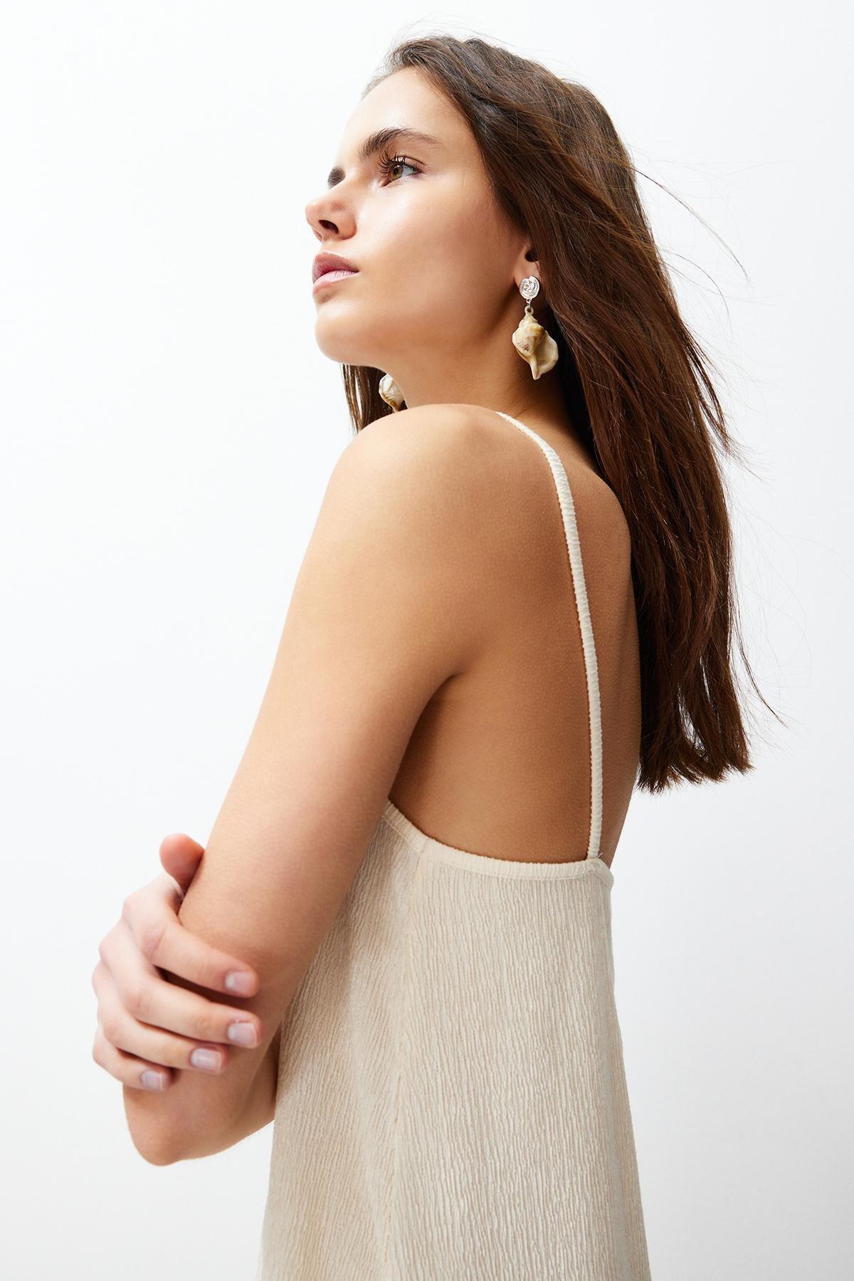 Beige Knitted Midi Dress, , large image number 2