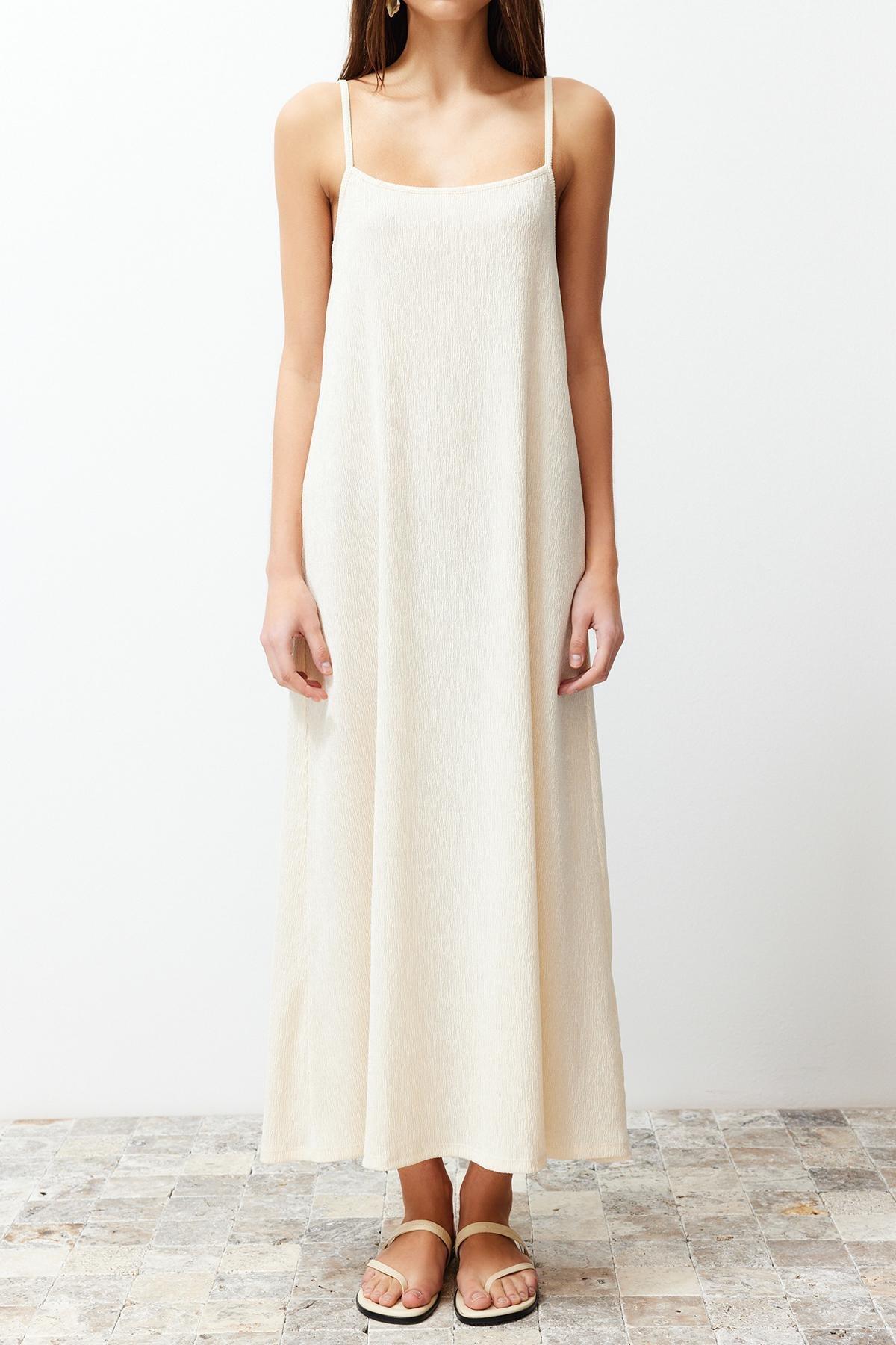 Beige Knitted Midi Dress, , large image number 3