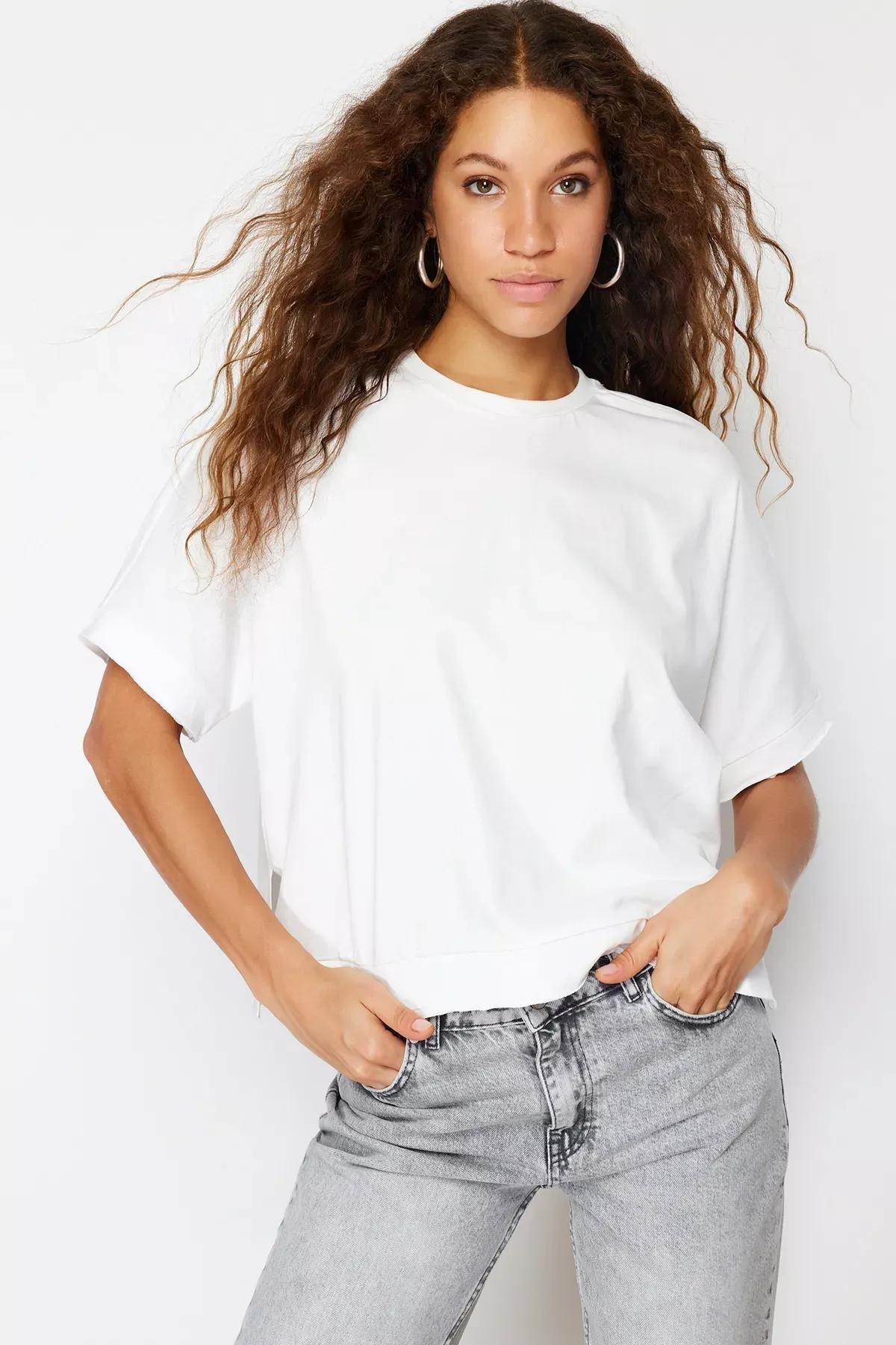 تيشيرت مُحاك، كريمي, Ecru, large image number 0