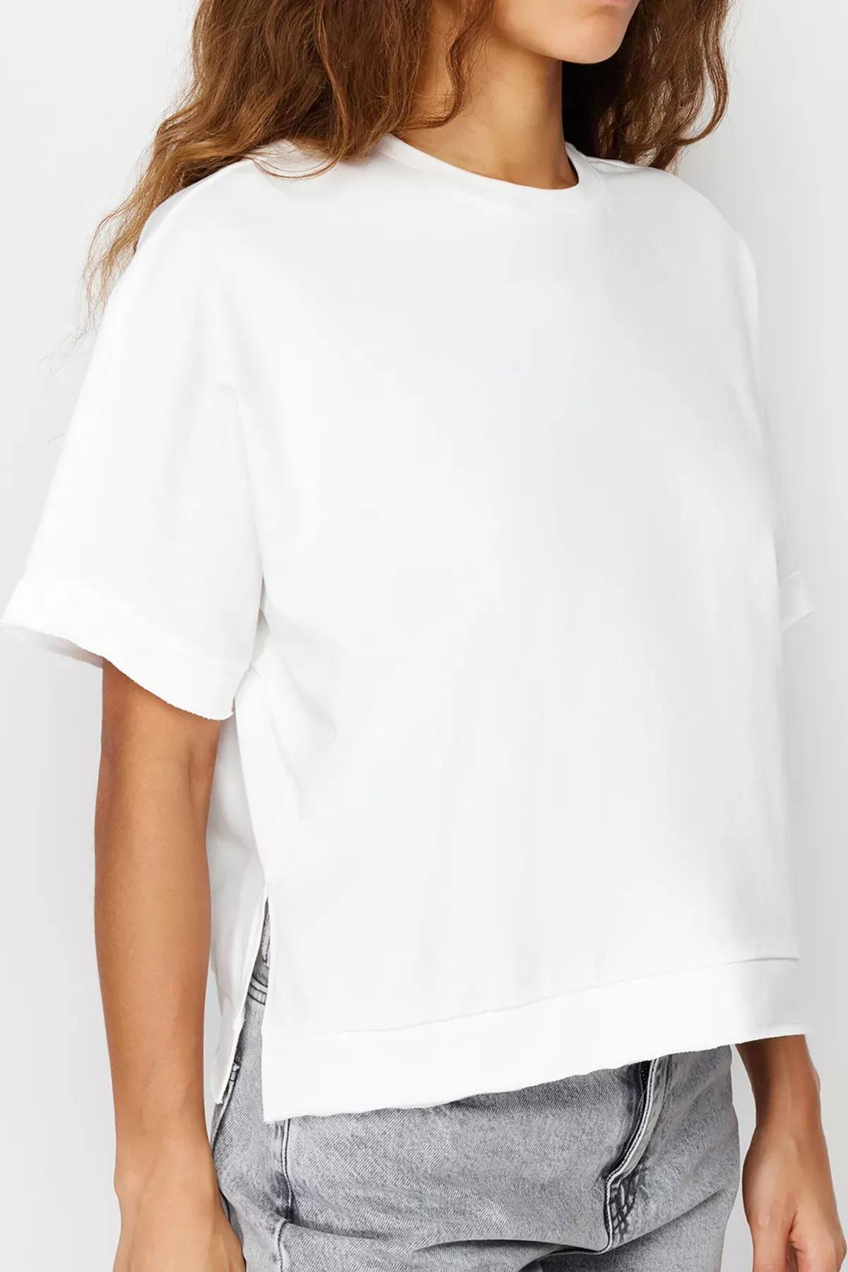 تيشيرت مُحاك، كريمي, Ecru, large image number 3