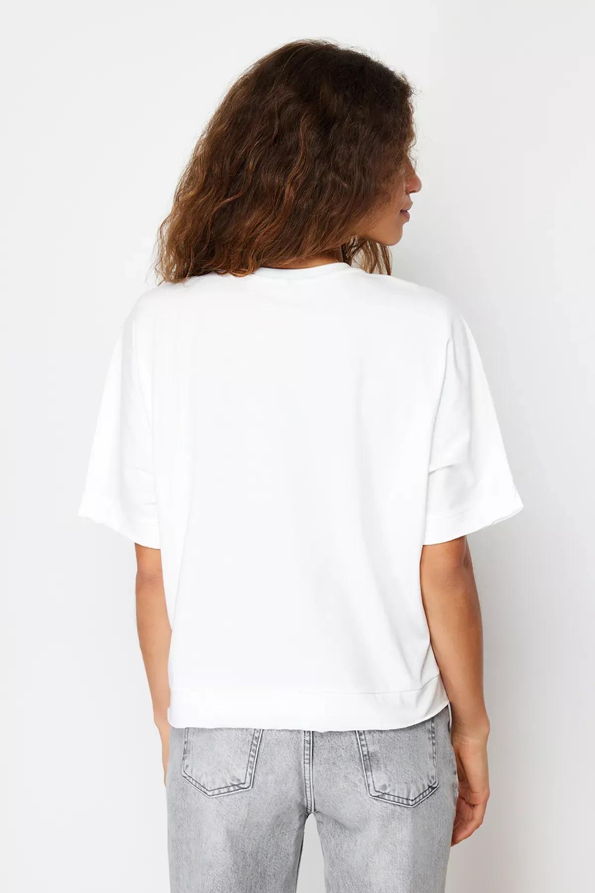 تيشيرت مُحاك، كريمي, Ecru, large image number 4