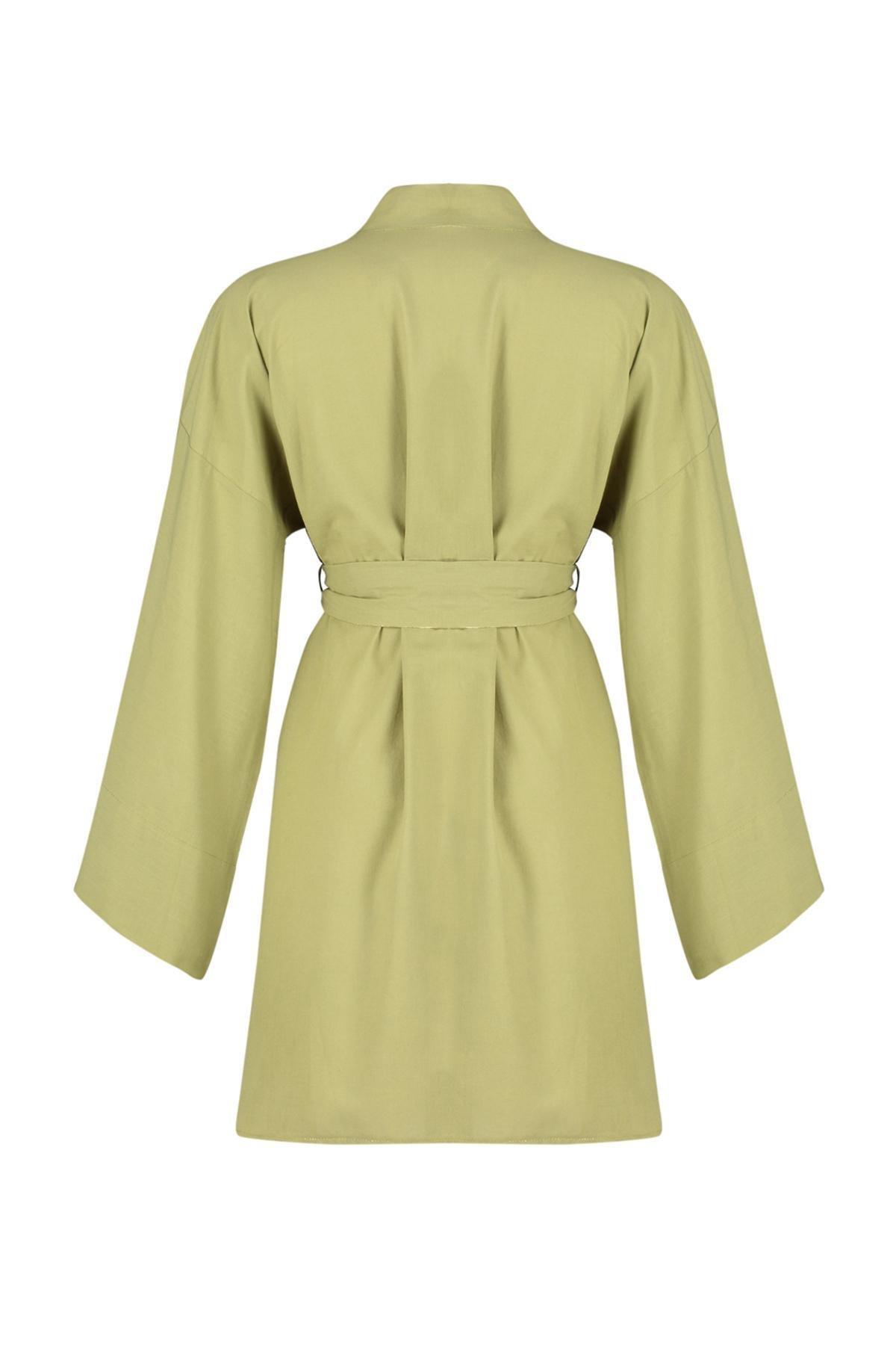 Green Belted Mini Kimono, , large image number 6