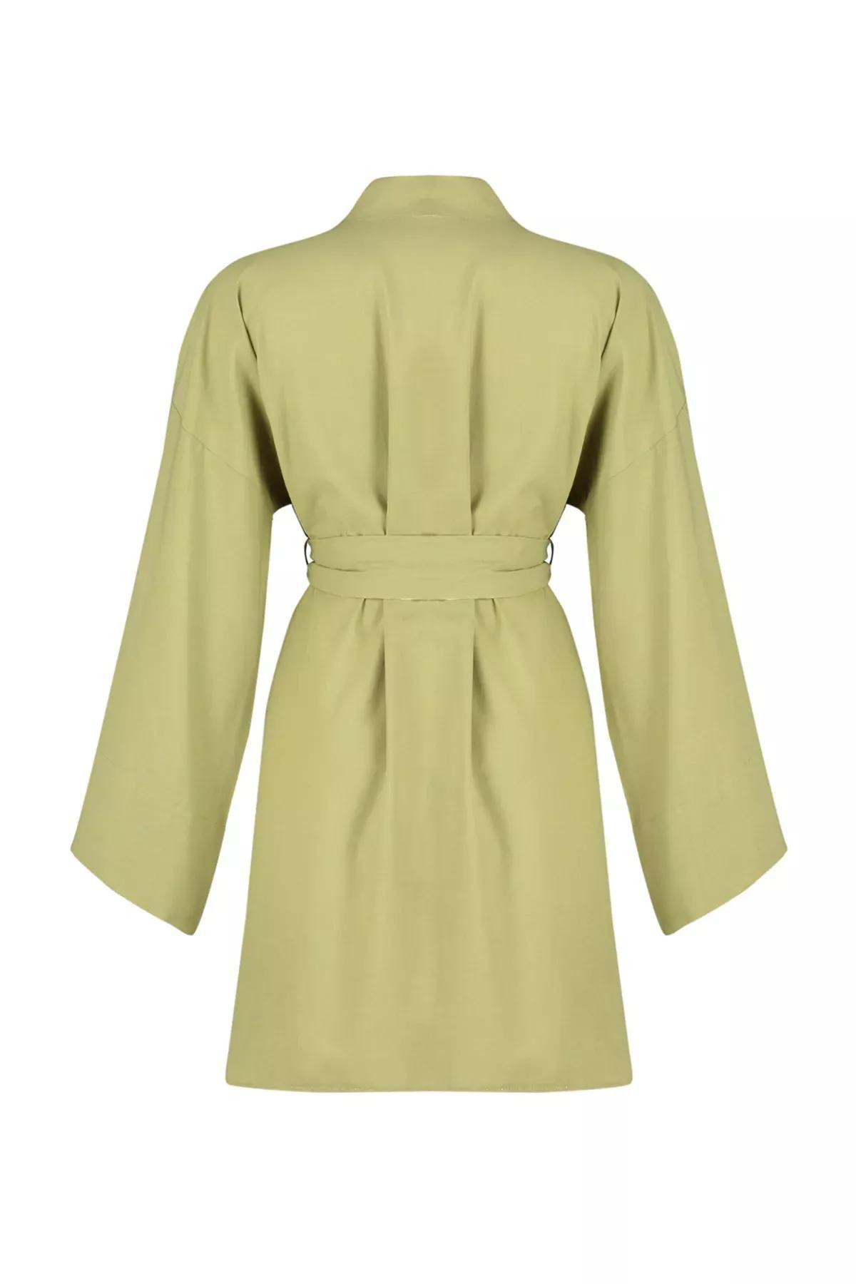 Green Belted Mini Kimono, , large image number 7