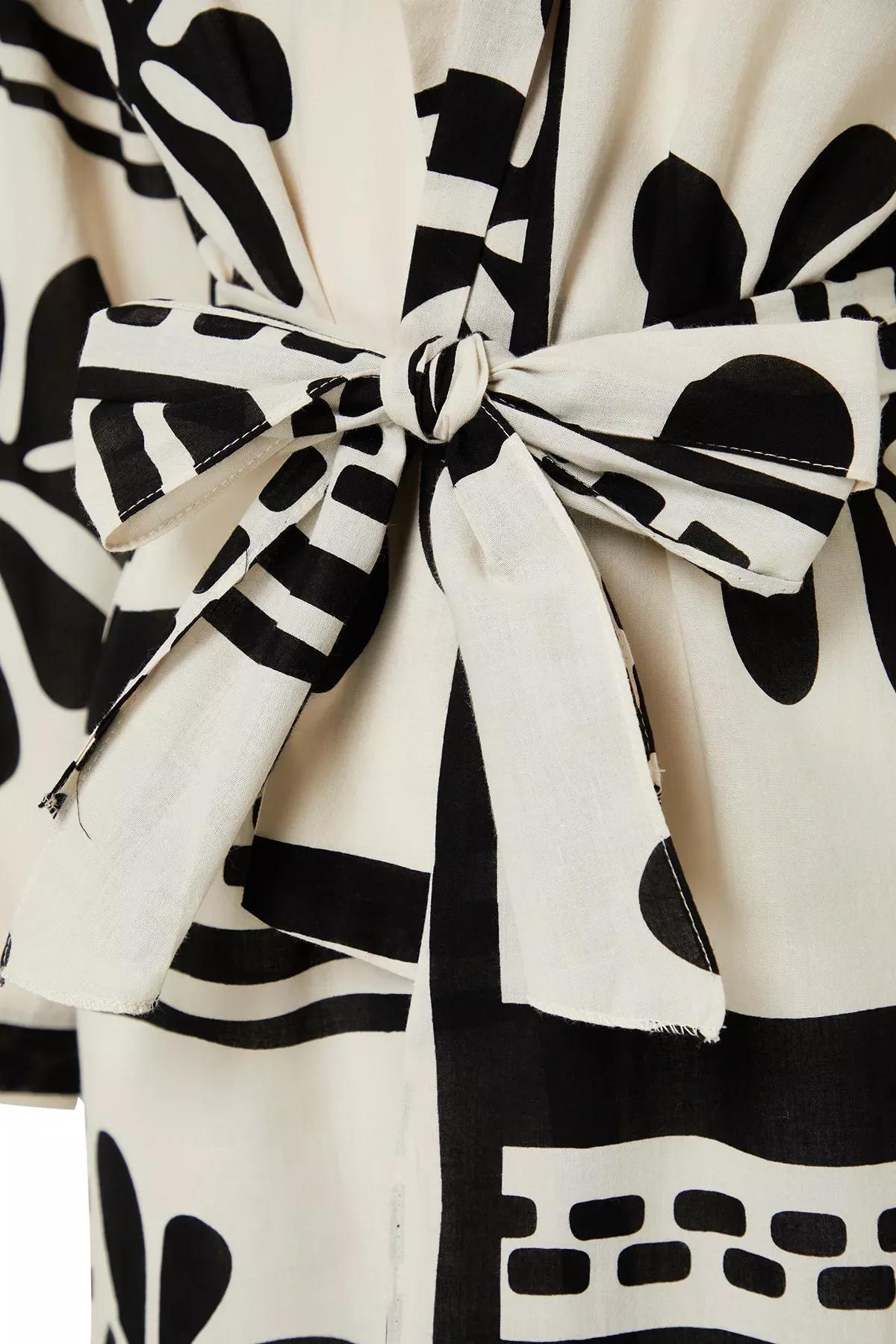 كيمونو قطن طويل بنقشة زهور، ألوان متعددة, C101_1704, large image number 5