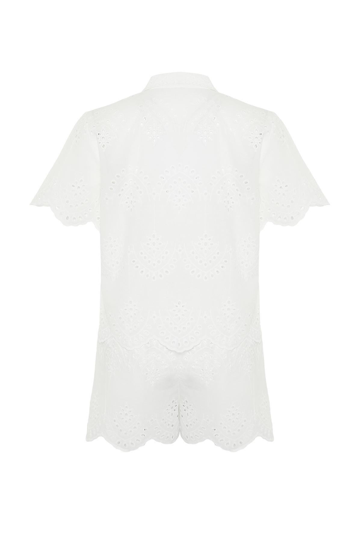 Trendyol - White Embroided Co-Ord Set