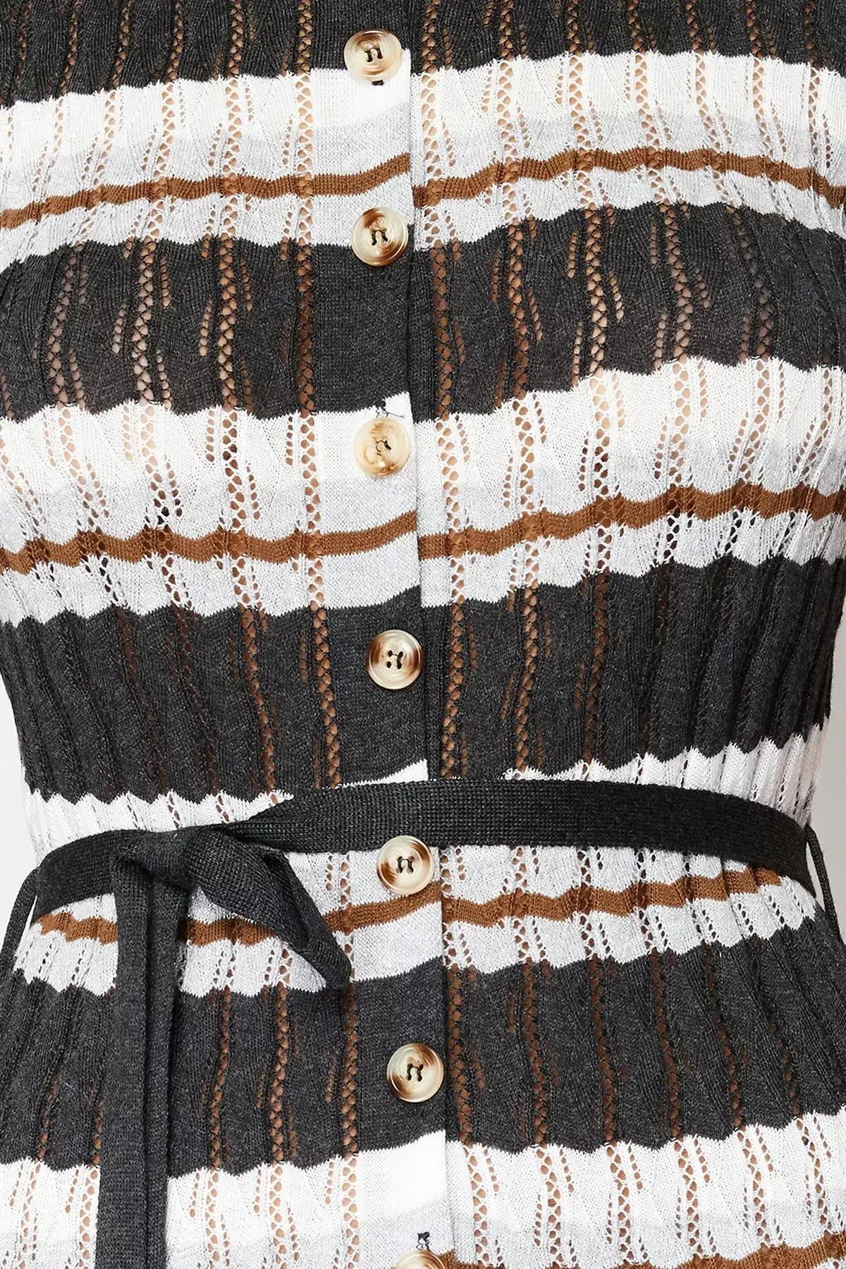 Multicolour Limited Edition Polo Collar Maxi Dress, Anthracite, large image number 3