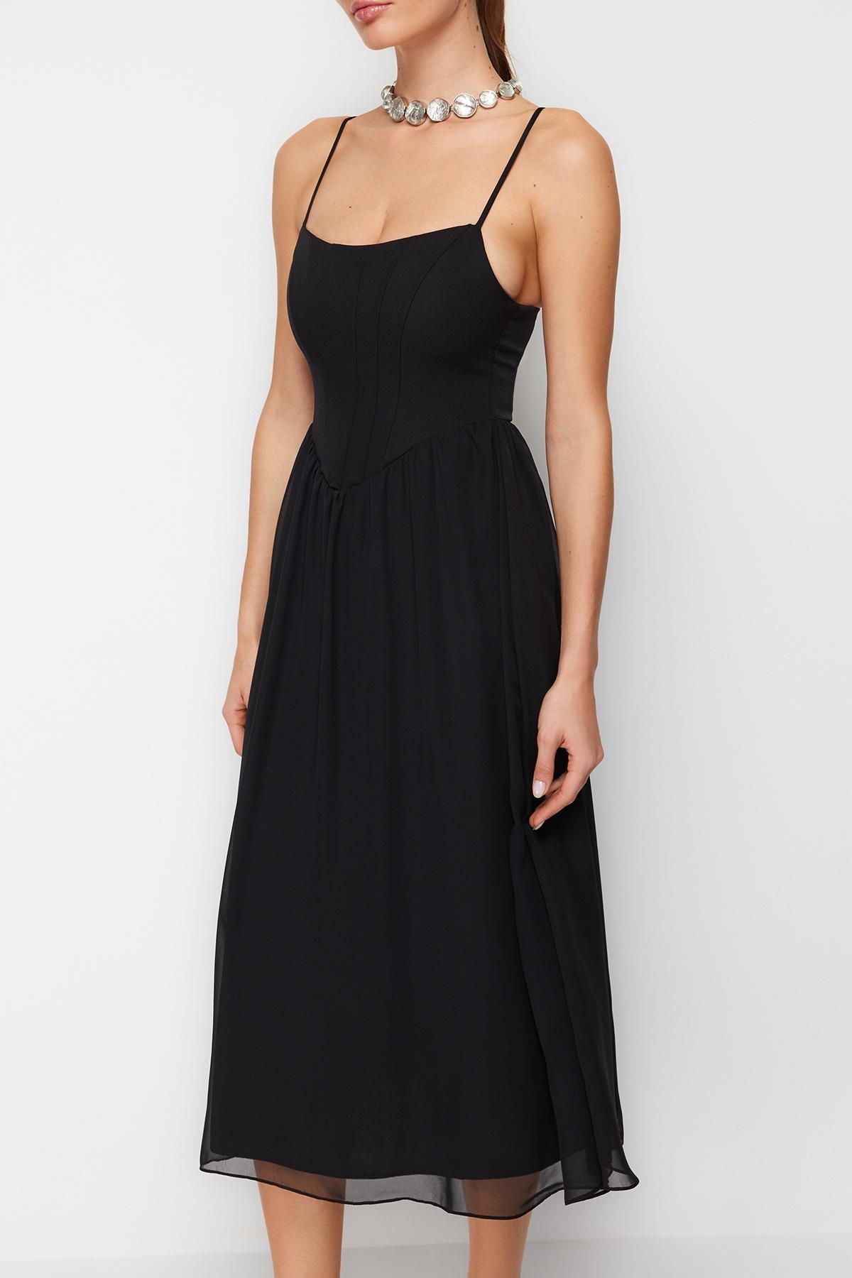 Black Corset Tulle Elegant Occasionwear Dress, , large image number 3