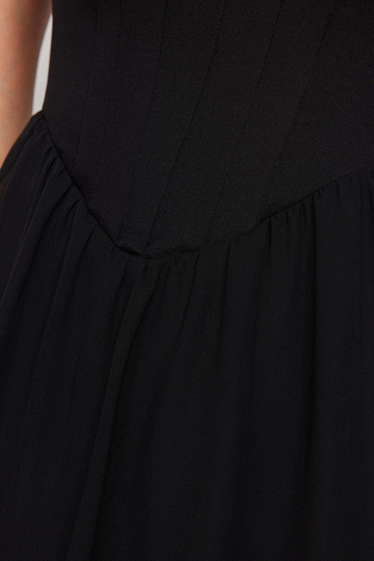 Black Corset Tulle Elegant Occasionwear Dress, , large image number 4