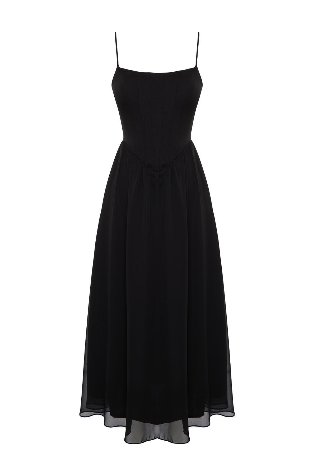 Black Corset Tulle Elegant Occasionwear Dress, , large image number 5