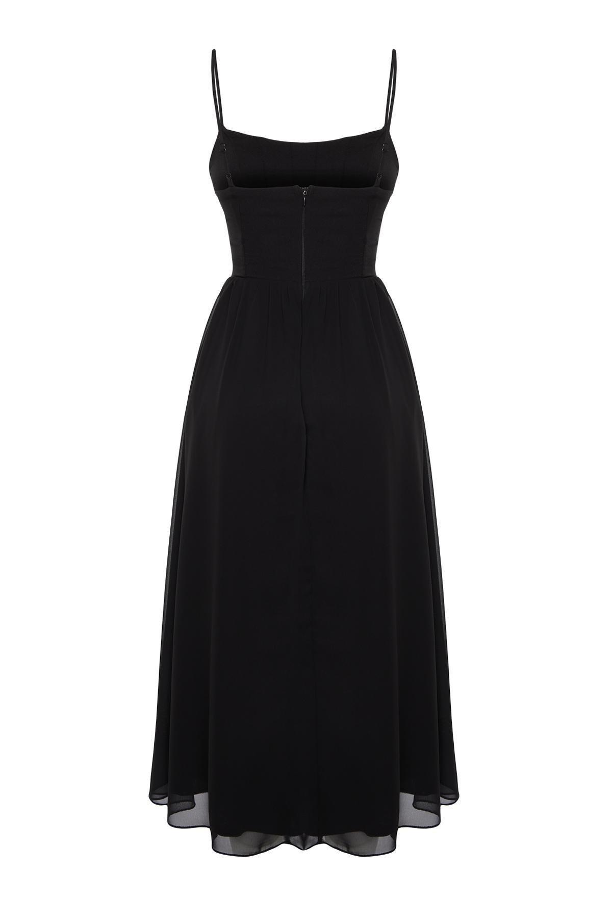 Black Corset Tulle Elegant Occasionwear Dress, , large image number 6