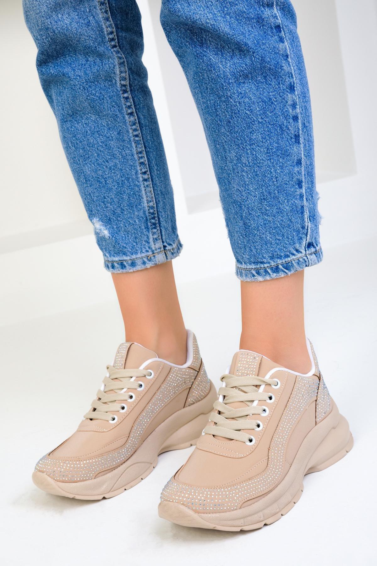 SOHO - Beige Leather Sneakers