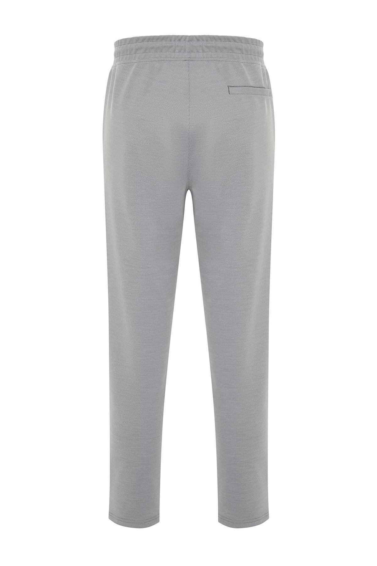 Grey Textured Waist Lace-Up Trousers, , large image number 5