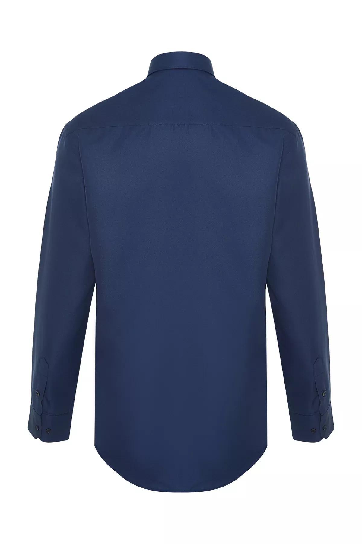 Navy Plain Collared Shirt, , large image number 7