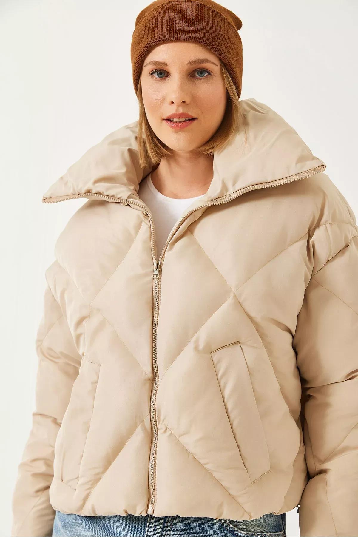 Beige Oversized Puffy Coat, Beige, large image number 3