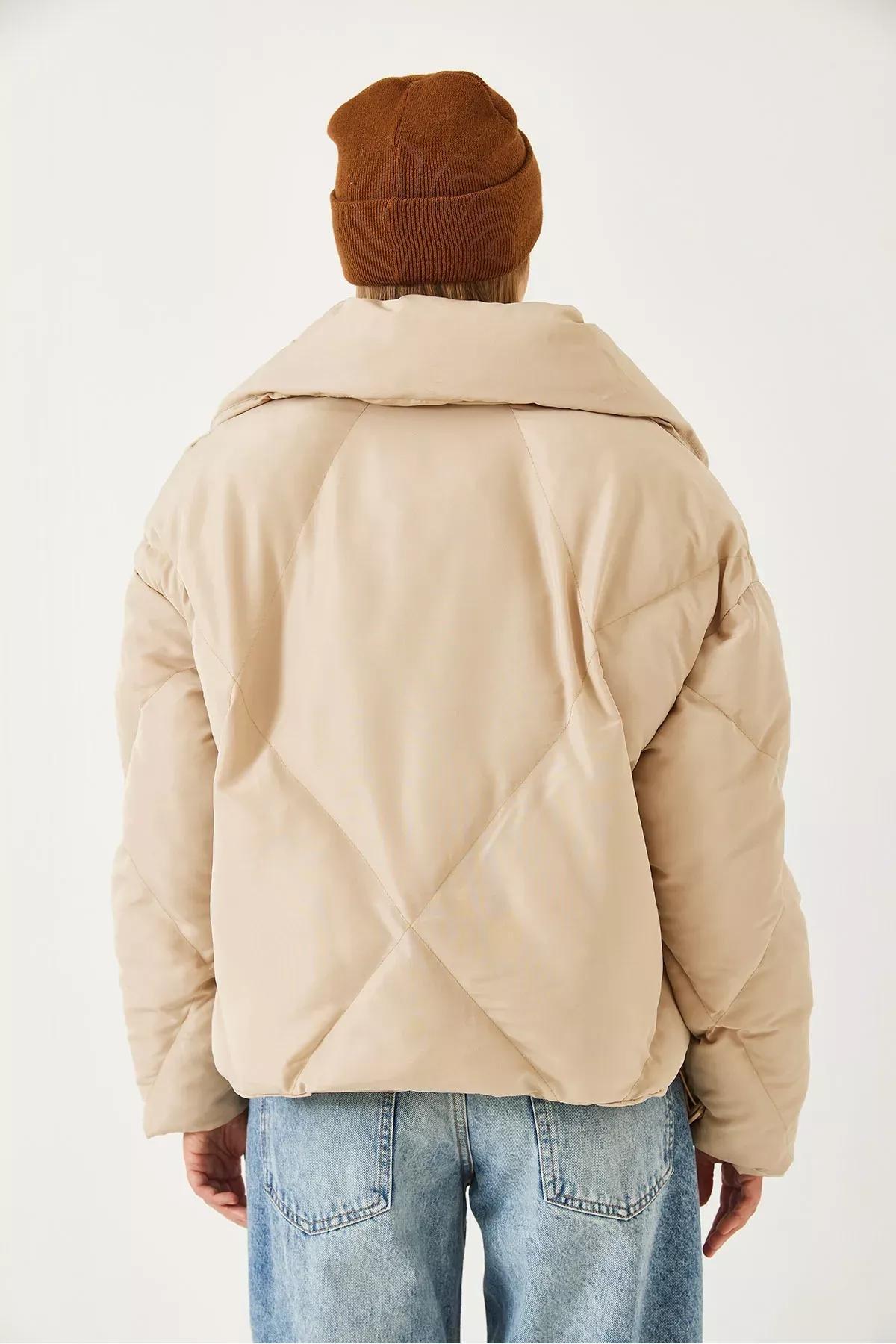 Beige Oversized Puffy Coat, Beige, large image number 5