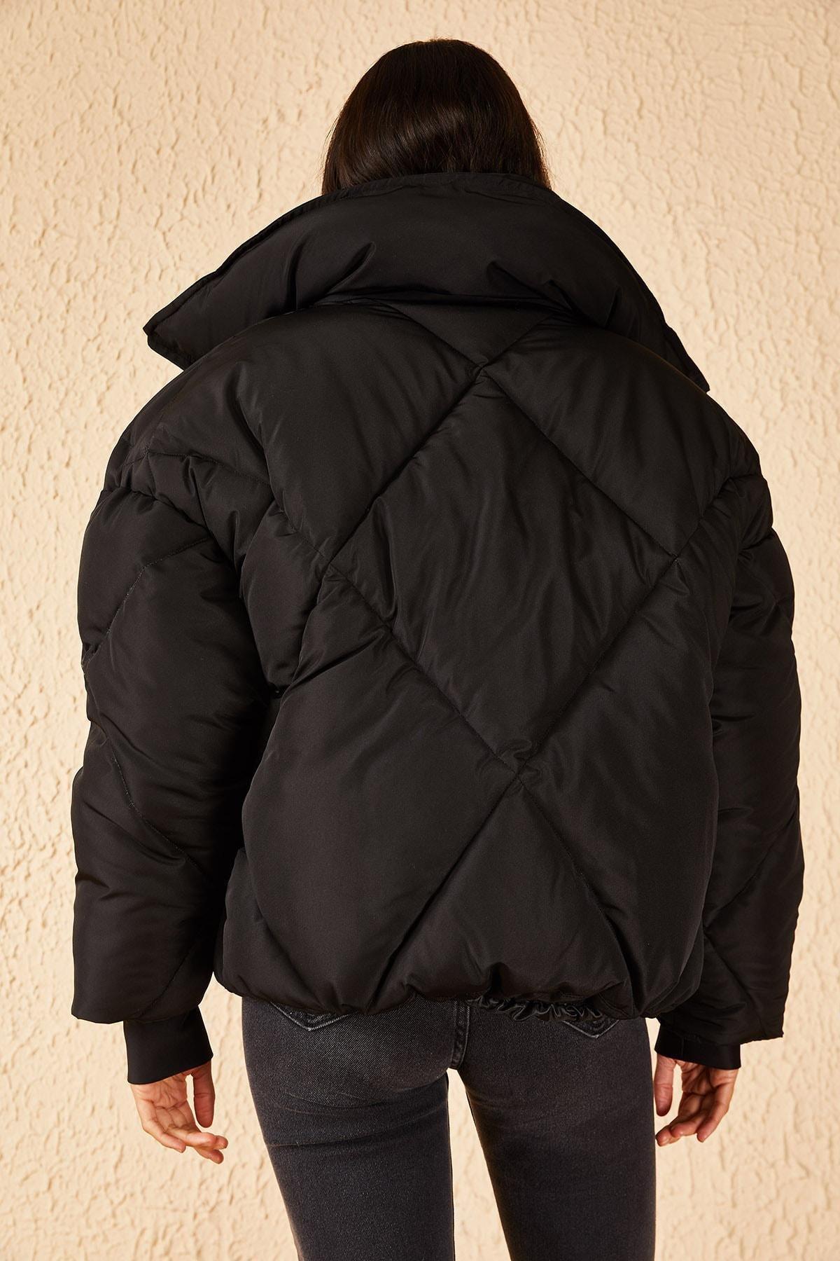 Black Oversized Puffy Coat, , large image number 6