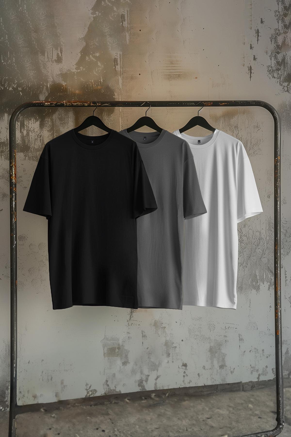 Multicolour Oversize T-Shirt, Set Of 3, , large image number 0