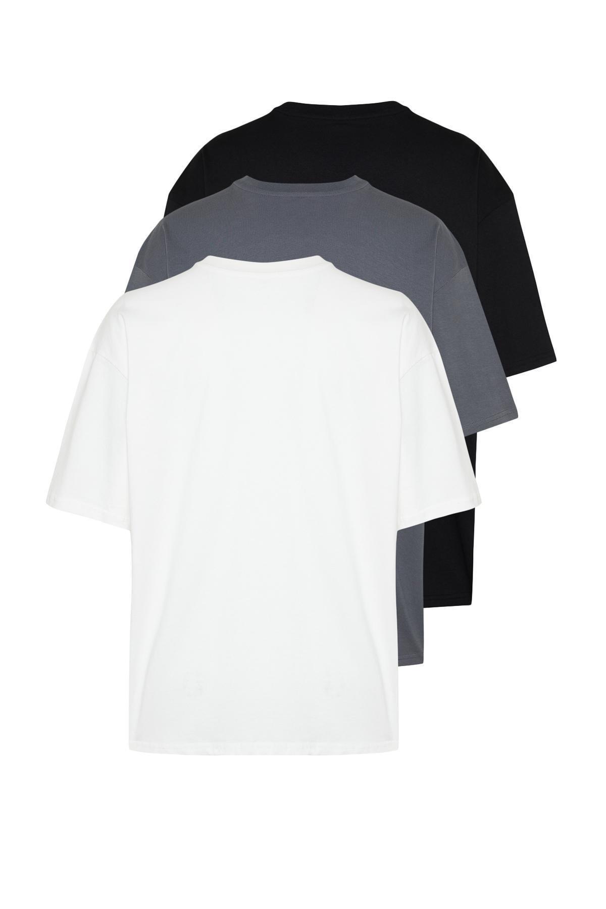 Multicolour Oversize T-Shirt, Set Of 3, , large image number 2
