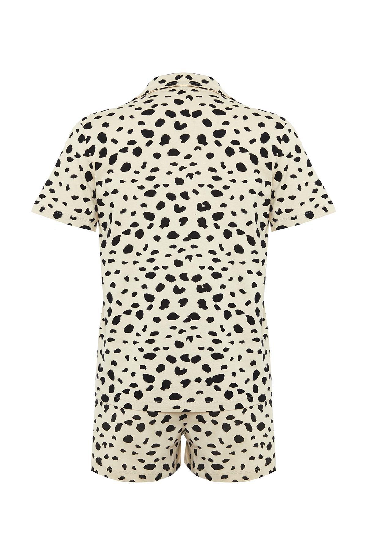 Multicolour Leopard Pattern Knitted Pyjamas Set, , large image number 6