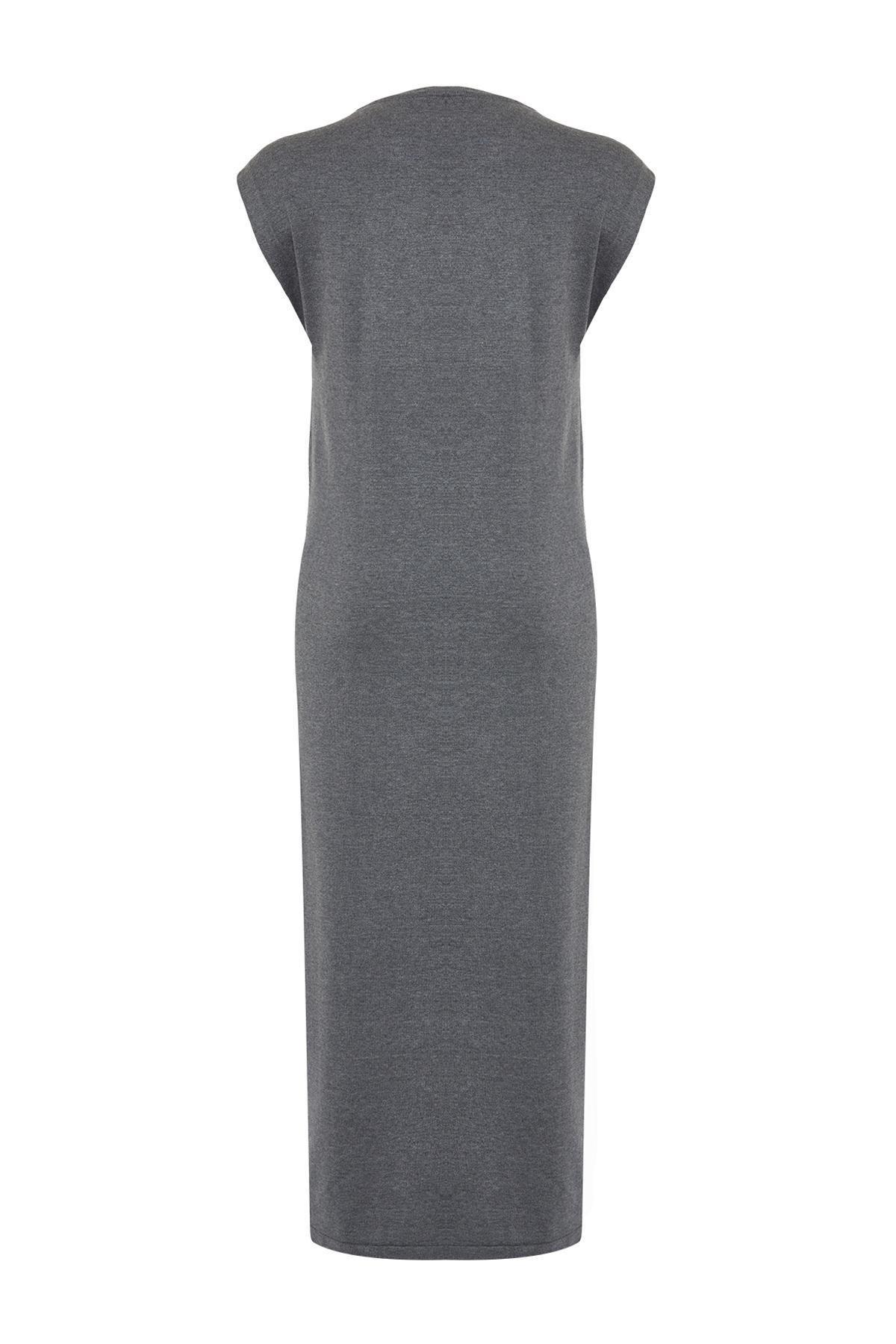 Grey Maxi Belted Colour Block Dress, , large image number 6