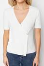 Trendyol - Cream Double Breasted Knitwear T-Shirt