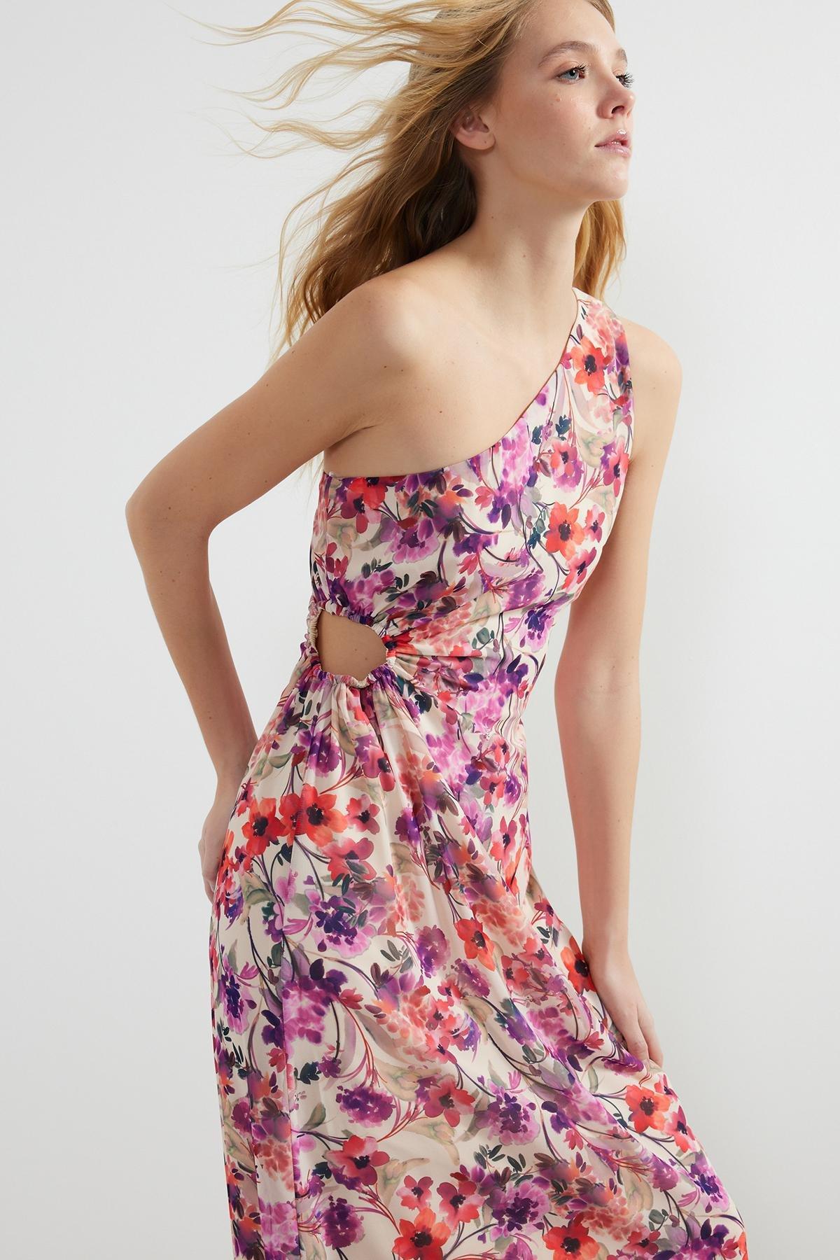 Multicolour Floral Chiffon Maxi Dress, , large image number 2