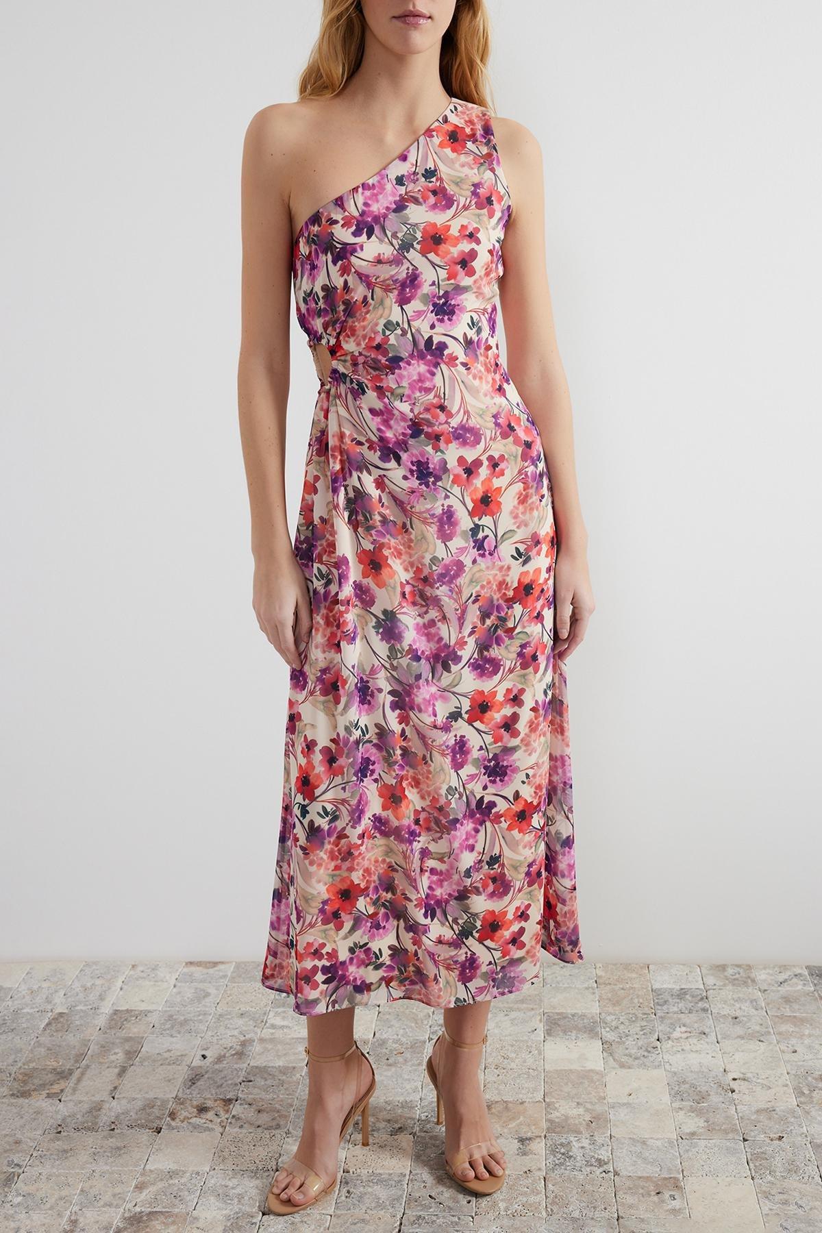 Multicolour Floral Chiffon Maxi Dress, , large image number 3