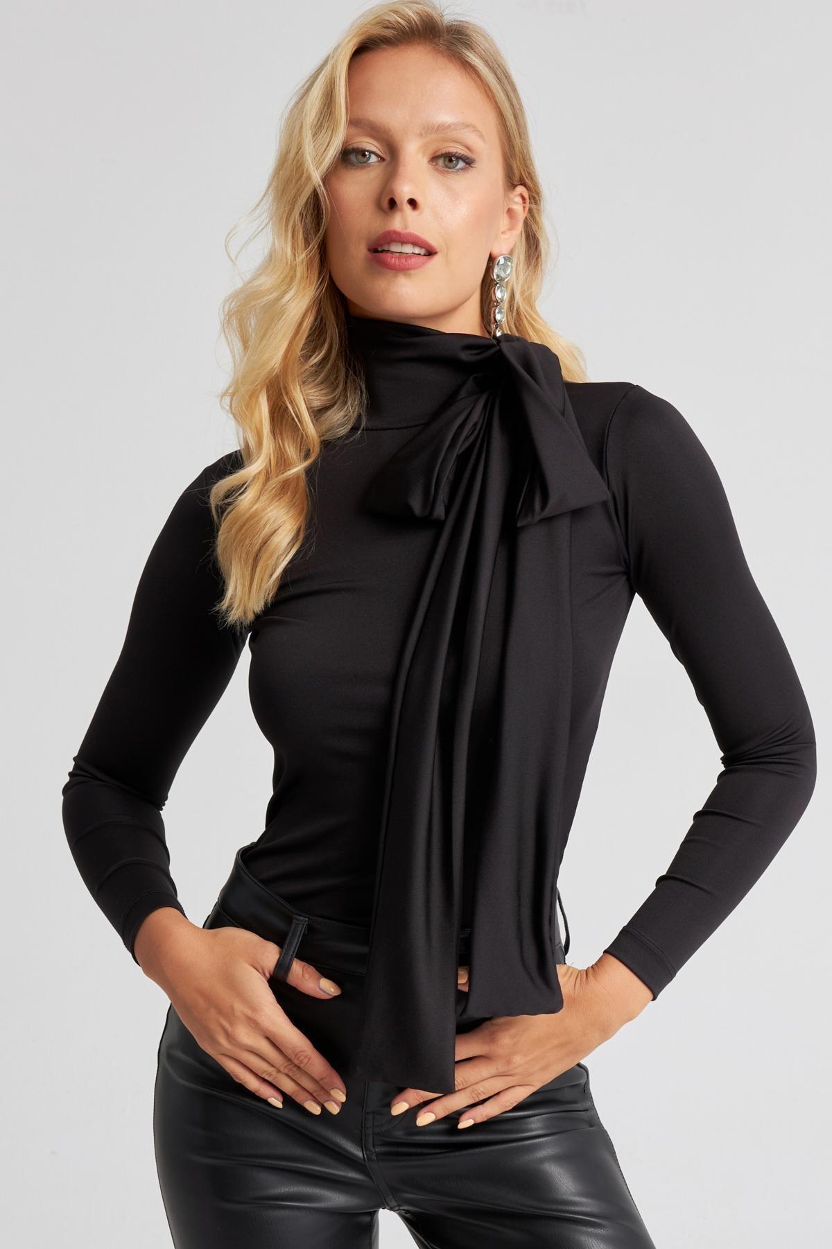 Black Bow Blouse, , large image number 0