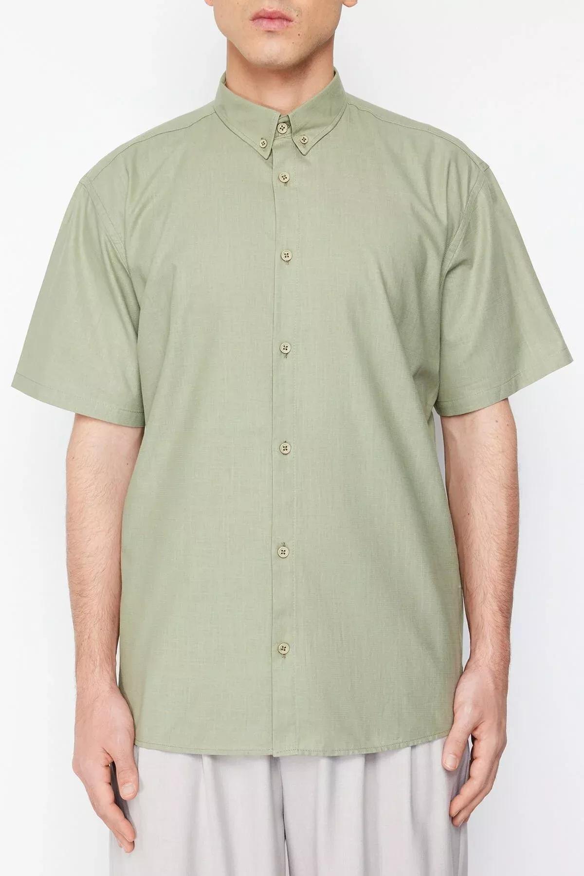 قميص بقصة فضفاضة وأكمام قصيرة، كاكي, Khaki, large image number 7