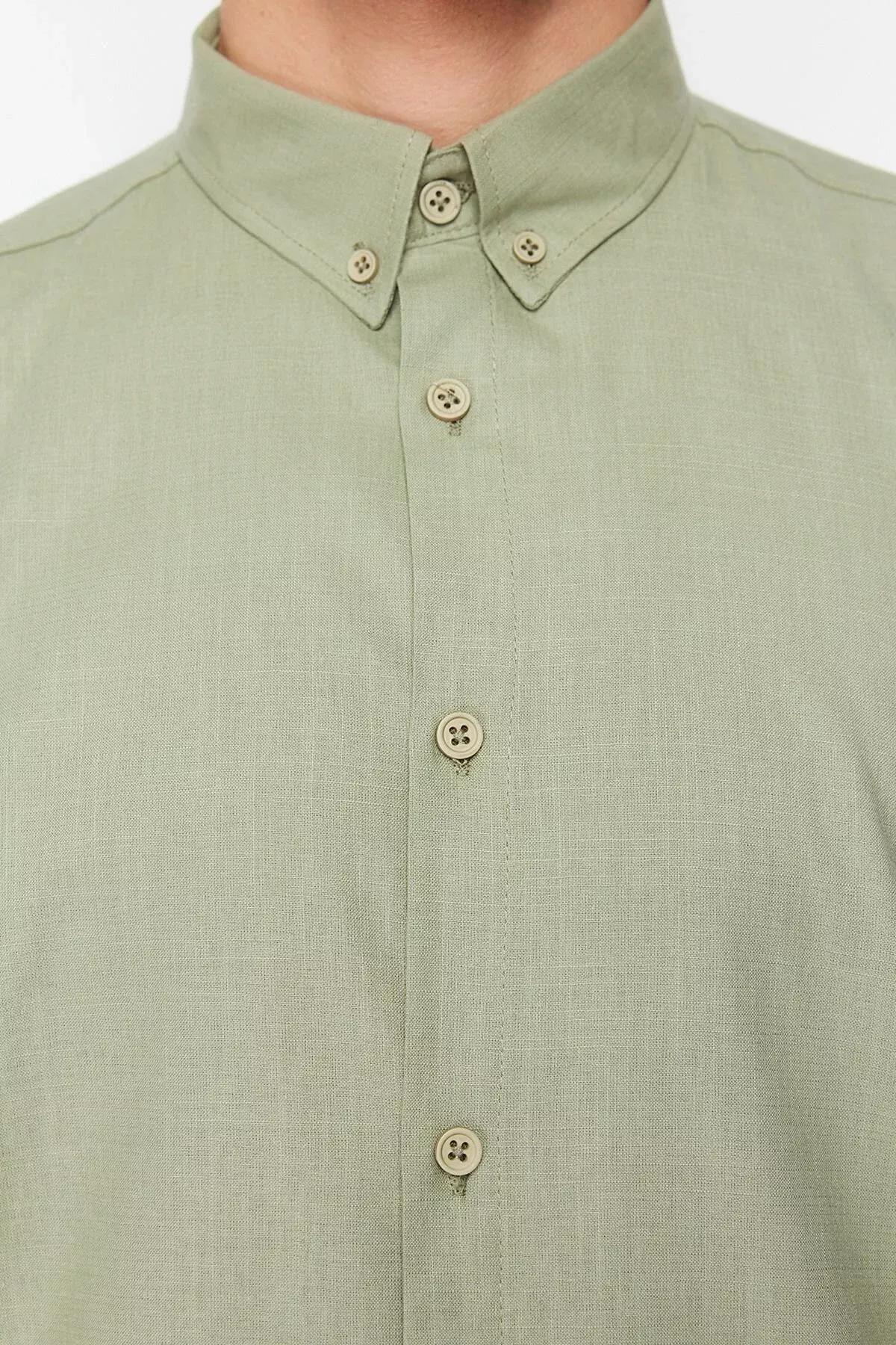 قميص بقصة فضفاضة وأكمام قصيرة، كاكي, Khaki, large image number 11