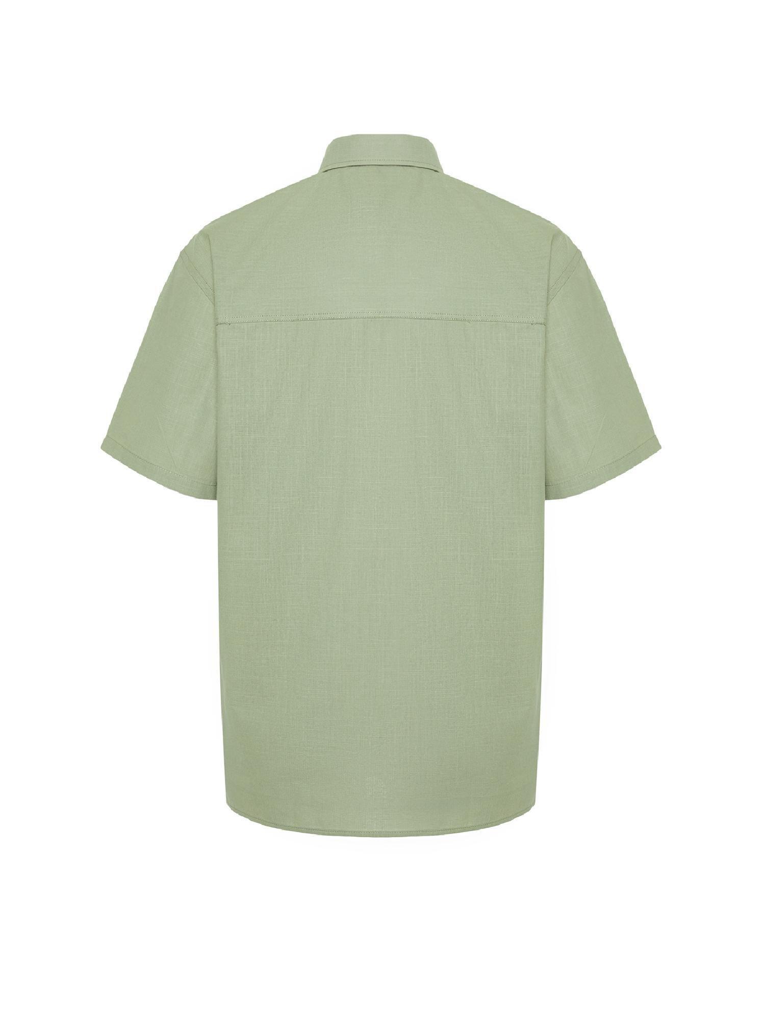Khaki Oversize Fit Shirt Collar Short Sleeve 100% Cotton Shirt TMNSS24GO00029, single, , large image number 13