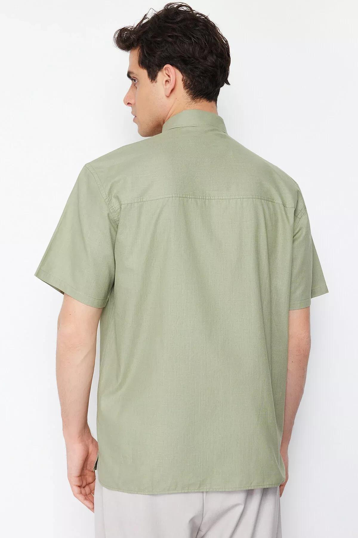 قميص بقصة فضفاضة وأكمام قصيرة، كاكي, Khaki, large image number 13