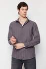 Trendyol - Grey Regular Etamine Textured Shirt