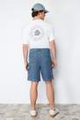 Trendyol - Navy Wide-Fit Carpenter Denim Shorts