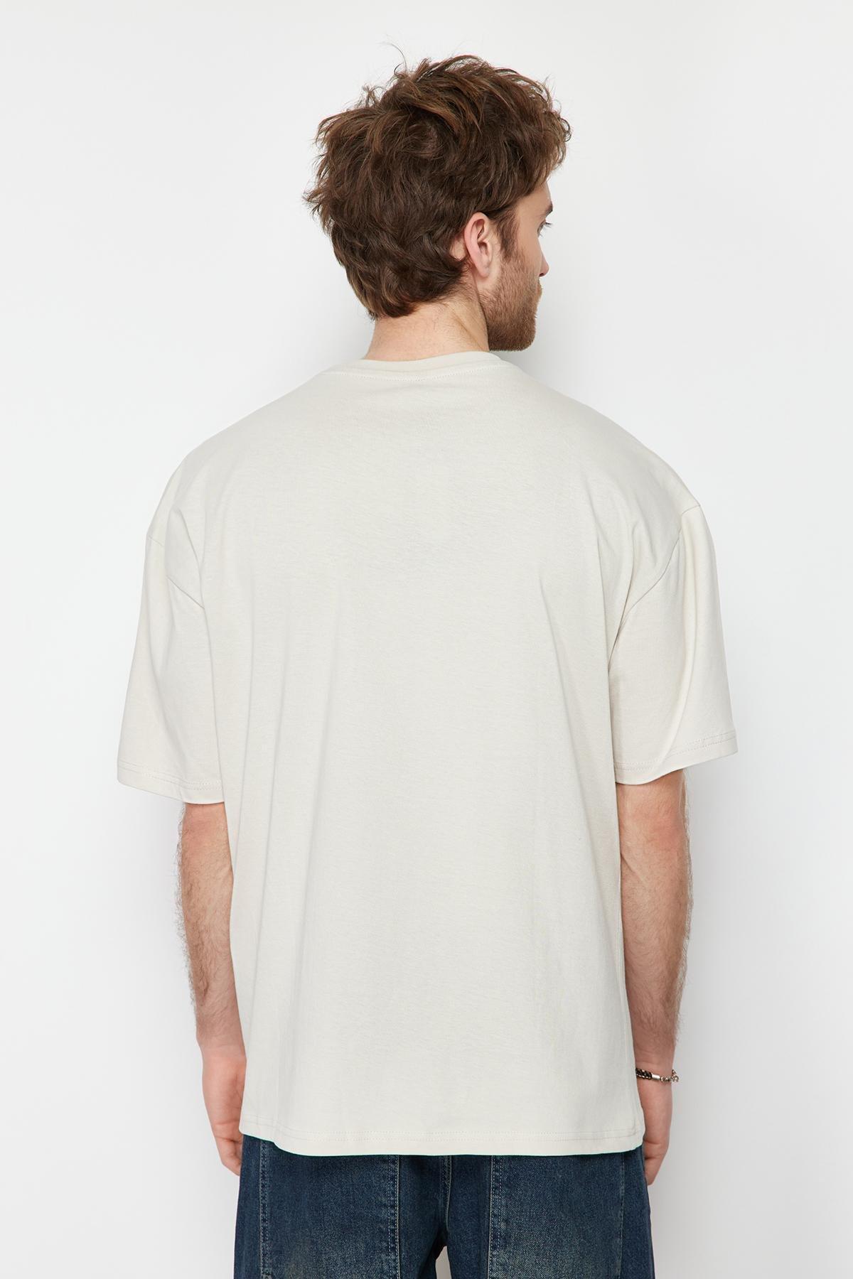 Cream Printed T-Shirt, , large image number 3