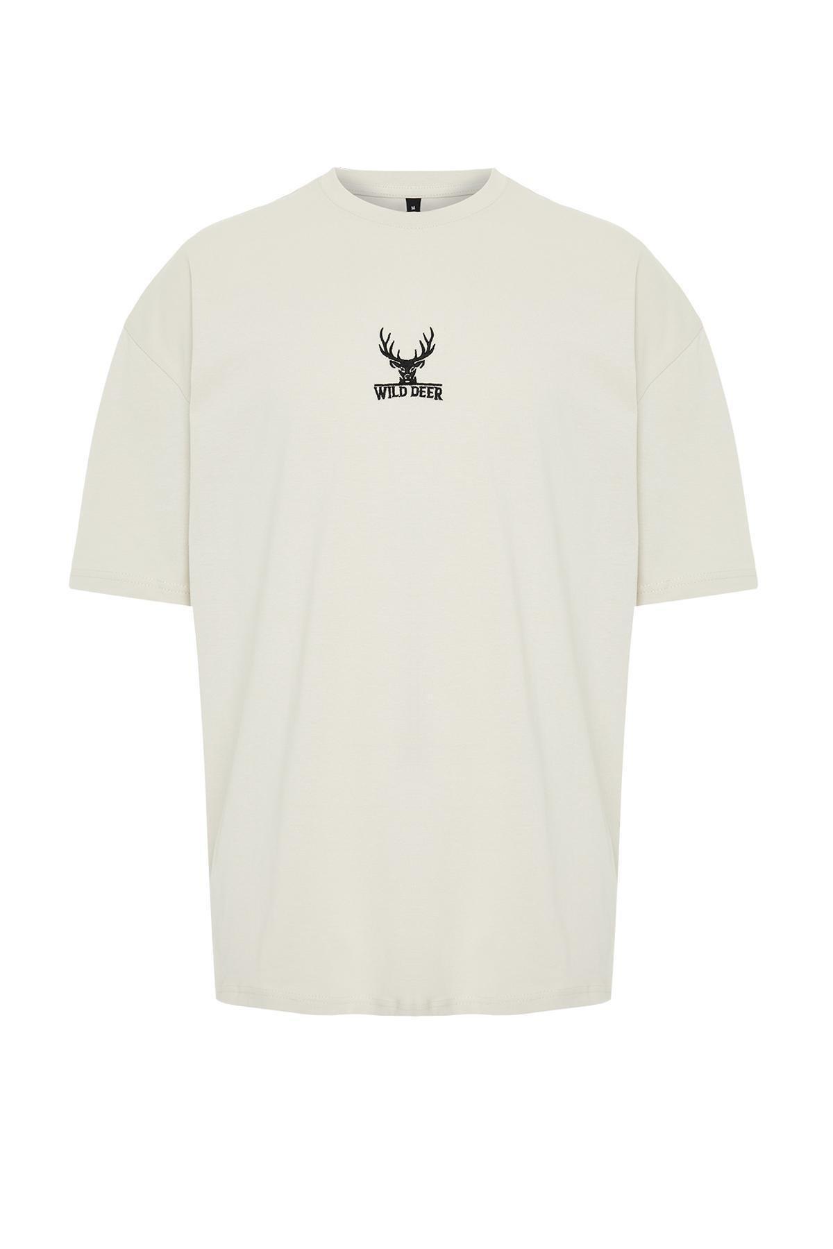 Cream Printed T-Shirt, , large image number 4