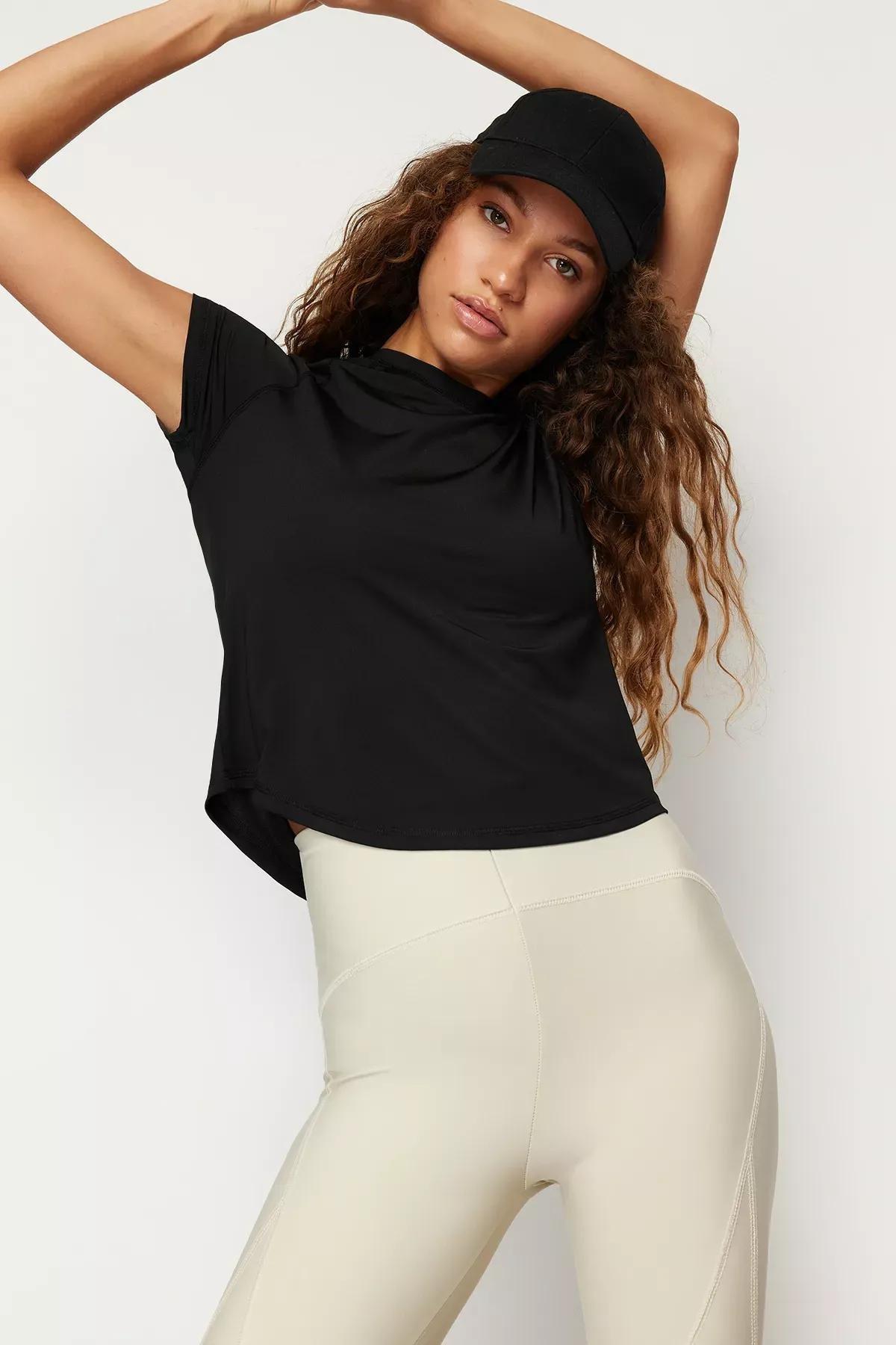 Black Printed Sports T-Shirt, BLACK, large image number 2