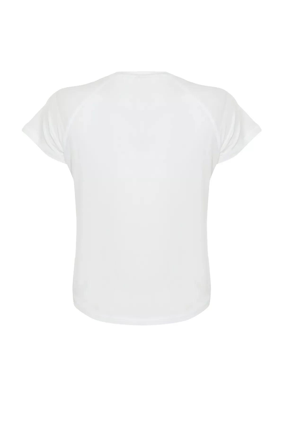 White Printed Sports T-Shirt, White, large image number 6