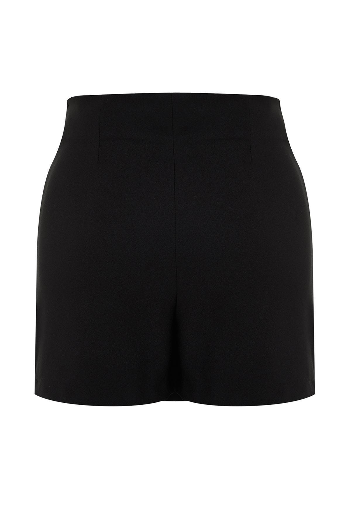 Black Shiny Jewelled Shorts Skirt, , large image number 6