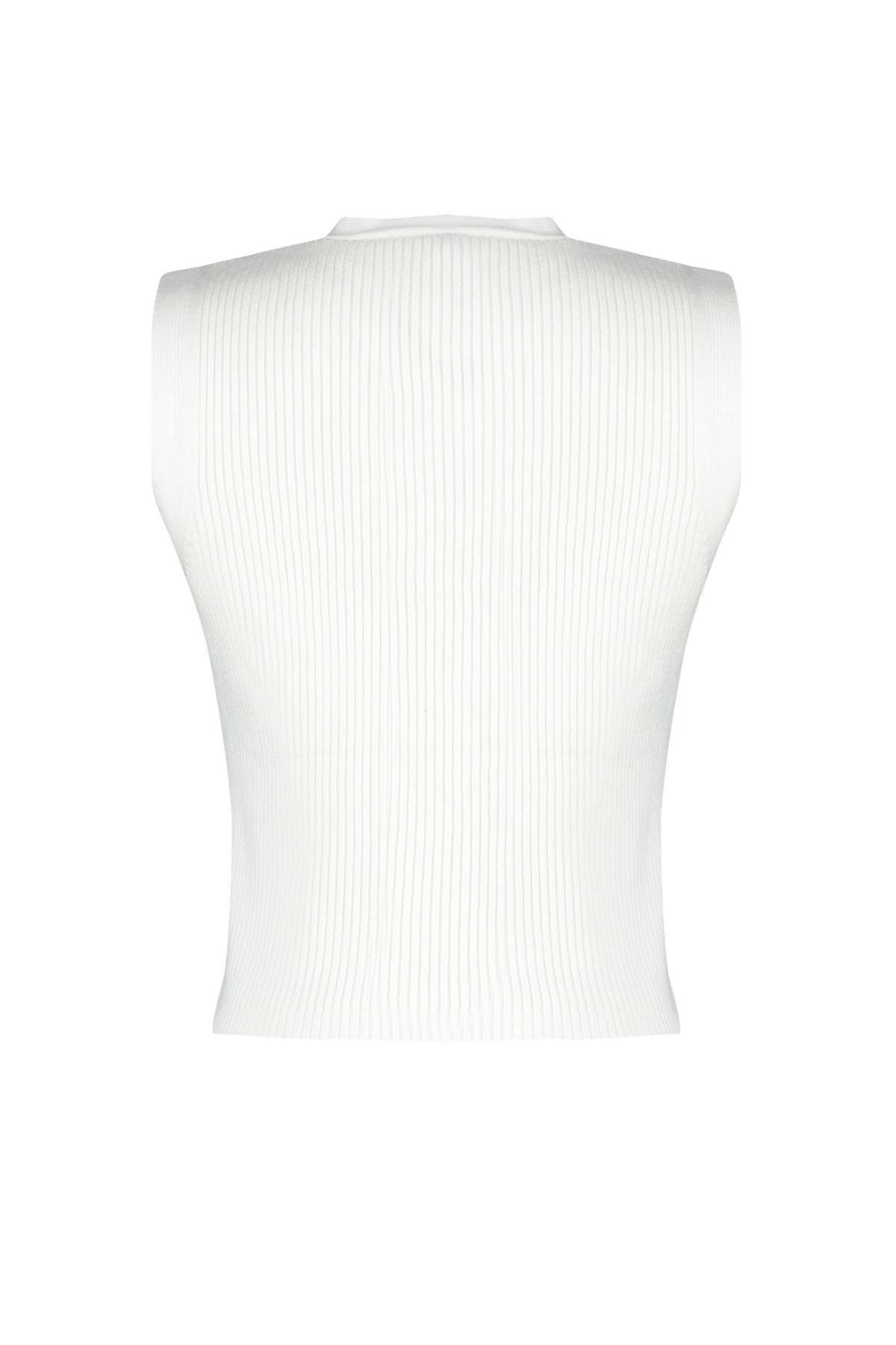 Ecru Limited Edition Crop Top Knitwear Blouse, , large image number 6