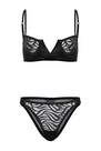 Trendyol - Black Shiny Lace Uncovered Lingerie Co-Ord Set