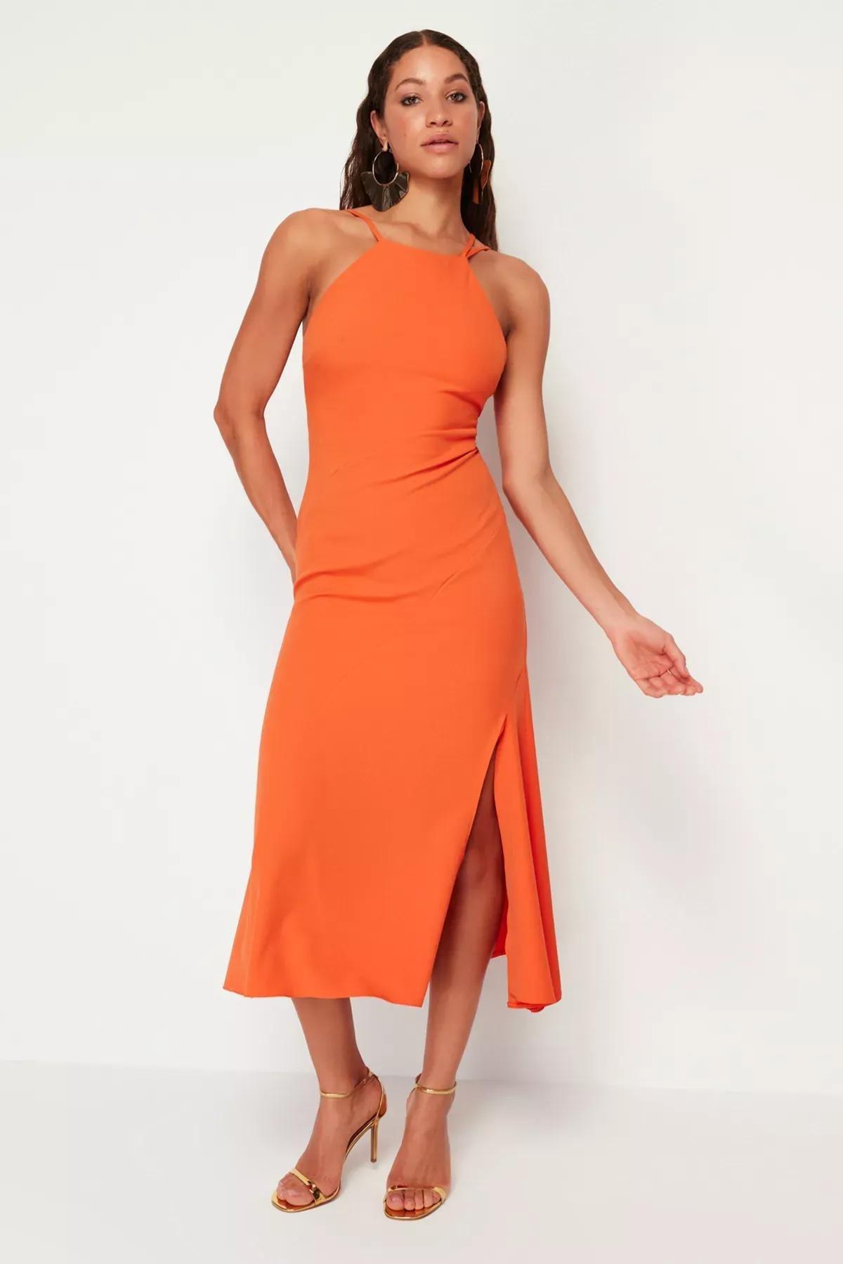 Orange Tie Back Dress, , large image number 1
