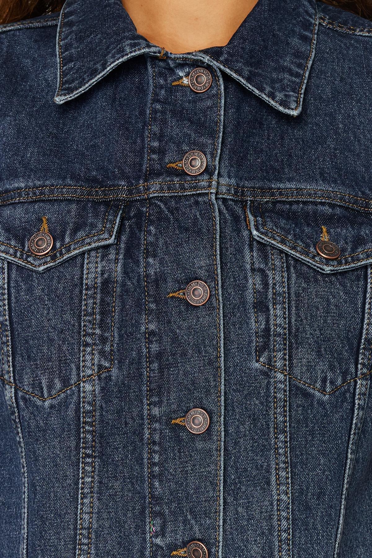 Blue Sustainable Fitted Denim Vest, , large image number 2