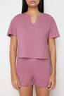 Trendyol - Pink Collar Detailed Pyjamas Set
