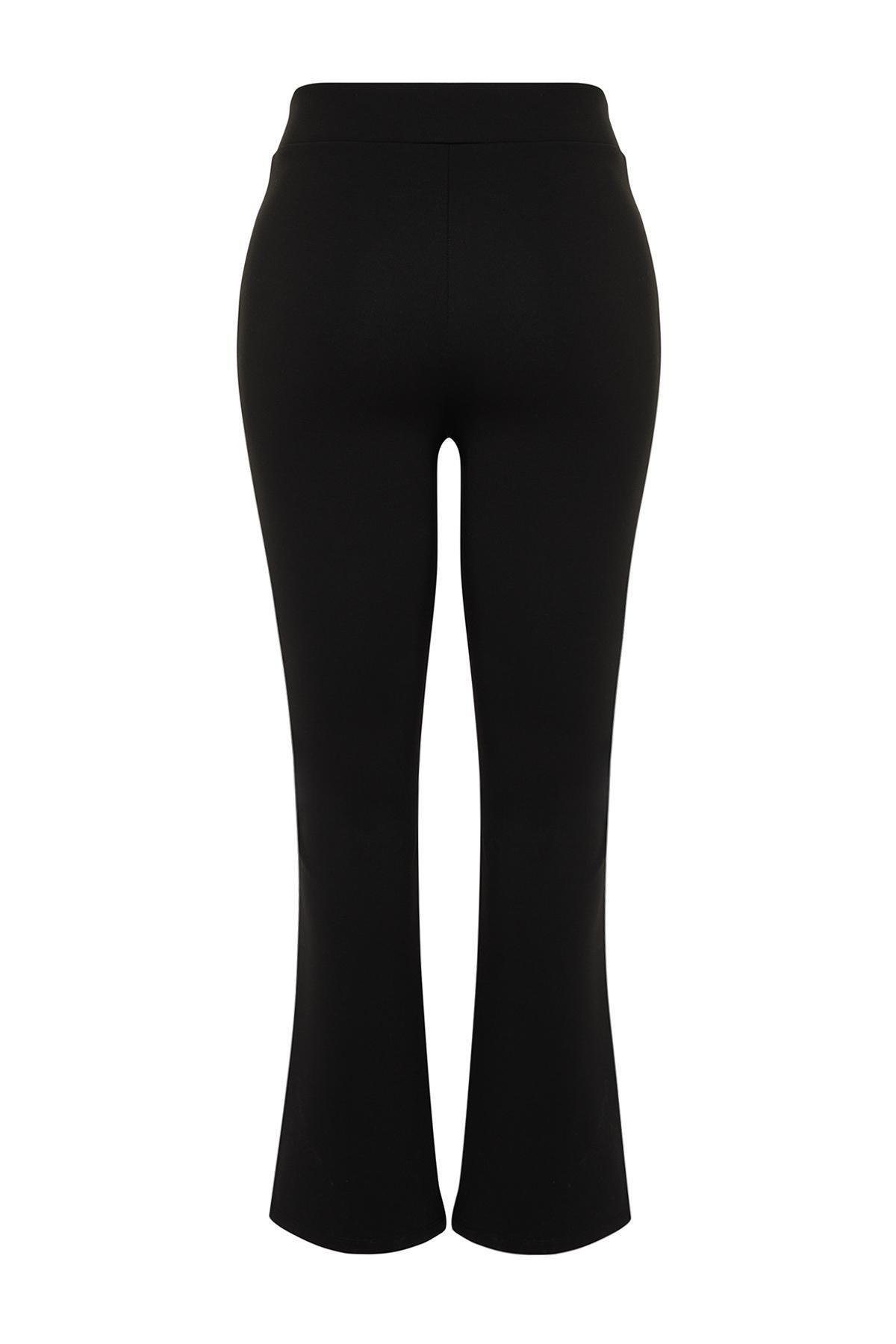 Trendyol - Black Asymmetric Waist Detailed Knitted Trousers