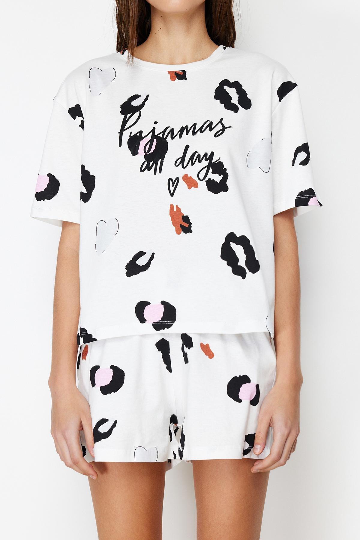 Multicolor Cotton Animal Patterned Pajamas Set, White-Multicolor, large image number 3