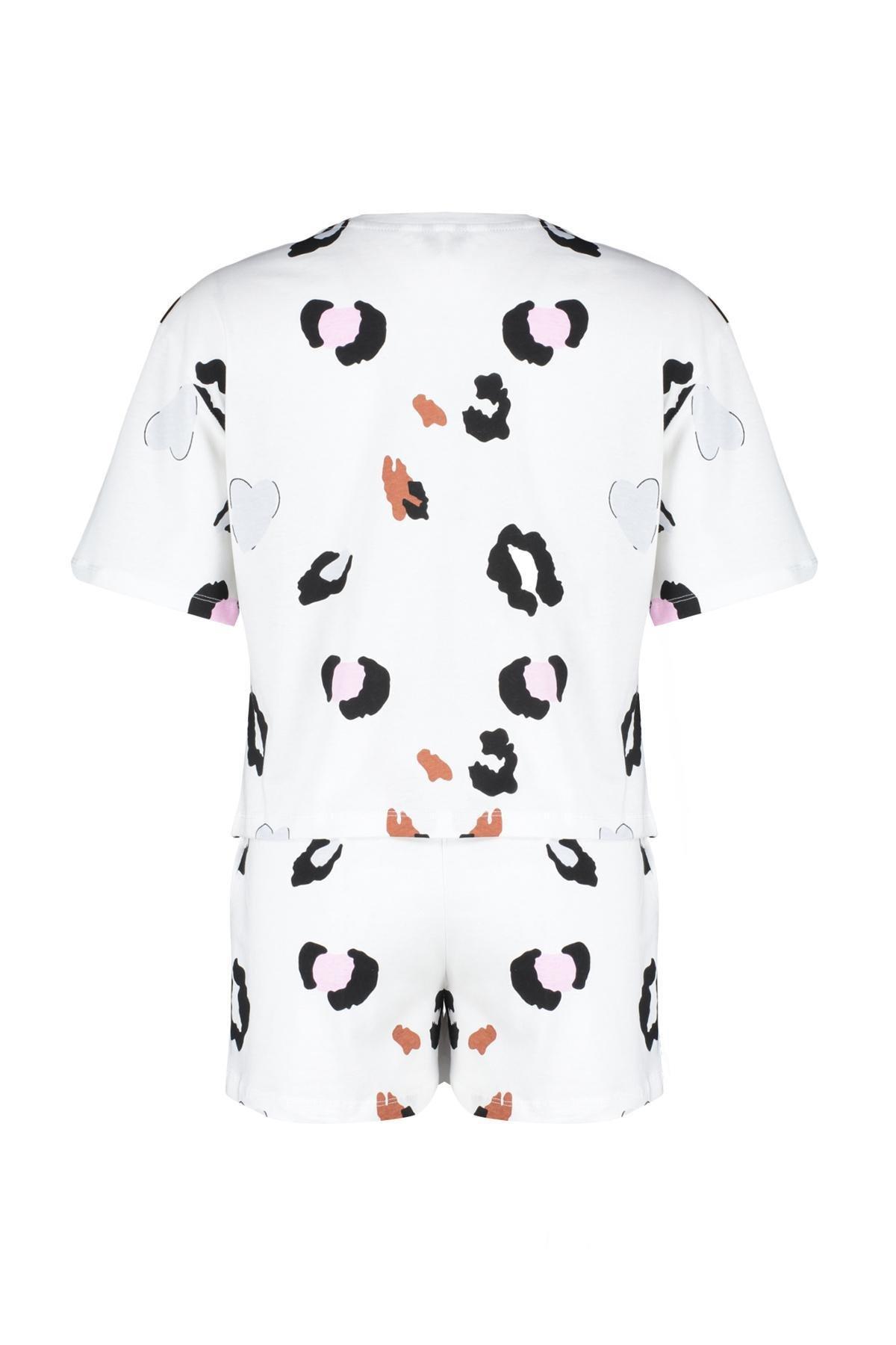 Multicolor Cotton Animal Patterned Pajamas Set, White-Multicolor, large image number 6