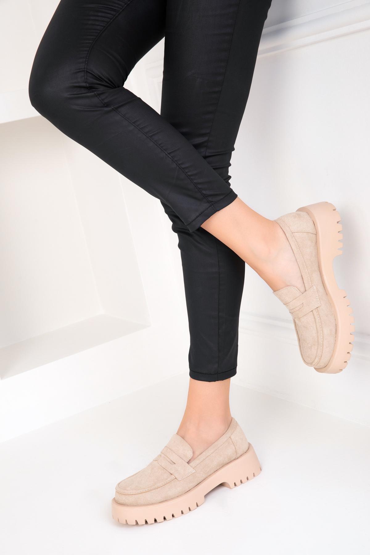 Beige Suede Casual Shoes, , large image number 0